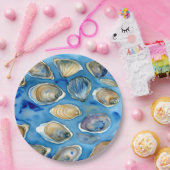 カキズアサガオ水色ブルー ペーパープレート (パーティー)