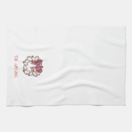 カキパーソナライズされたーリースプレイドボウバー キッチンタオル