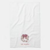 カキパーソナライズされたーリースプレイドボウバー キッチンタオル (縦)