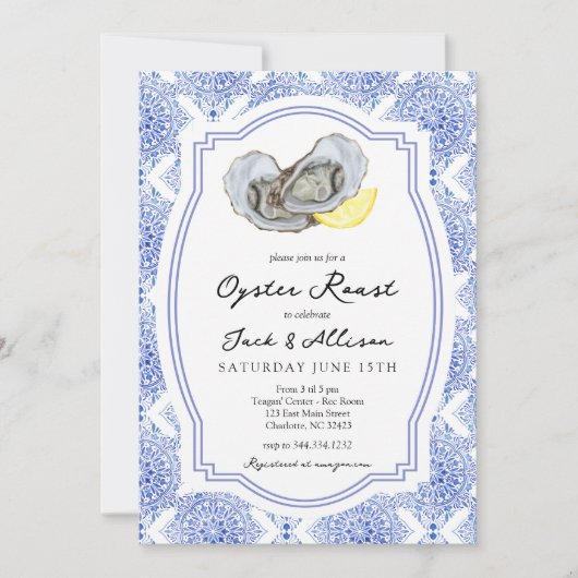 カキパーティーの招待 カキパーティーのカップルシャワー 招待状 (正面)