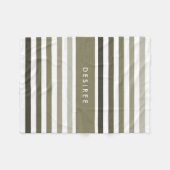 カキフェミニングストライプ・グリーンの名前を持つ厚い フリースブランケット (正面(横))