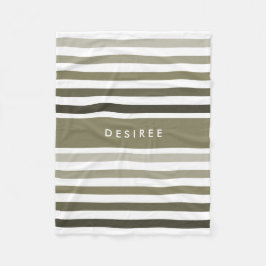 カキフェミニングストライプ・グリーンの名前を持つ厚い フリースブランケット