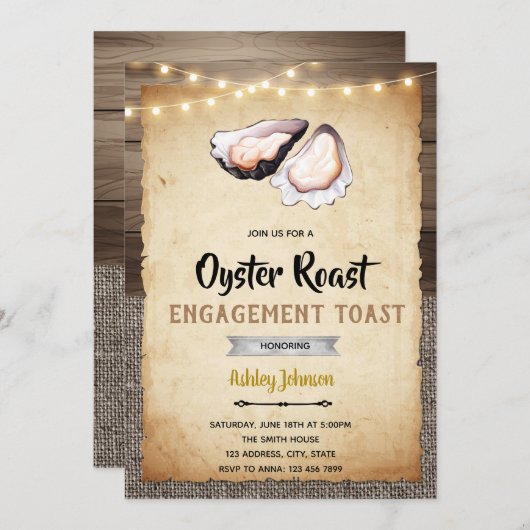 カキローストパーティの招待状 招待状 (正面/裏面)