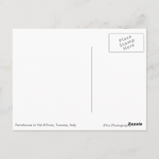 カキ付きトスカーナの農家 ポストカード (裏面)