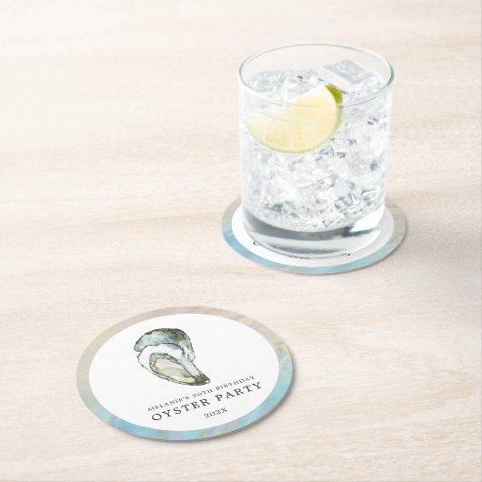 カキ真珠パーティー|二匹のカキ ラウンドペーパーコースター (インサイチュ)