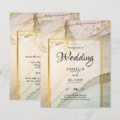 カキ真珠金ゴールド結婚アルコールインク抽象芸術 (正面/裏面)