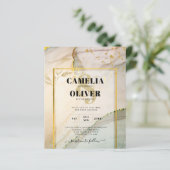 カキ真珠金ゴールド結婚アルコールインク抽象芸術 (スタンド正面)