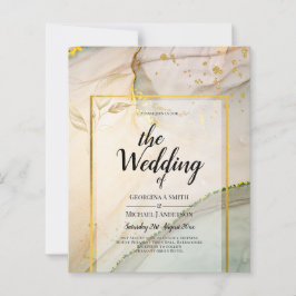 カキ真珠金ゴールド結婚アルコールインク抽象芸術