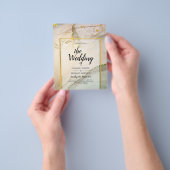 カキ真珠金ゴールド結婚アルコールインク抽象芸術 チラシ (手)