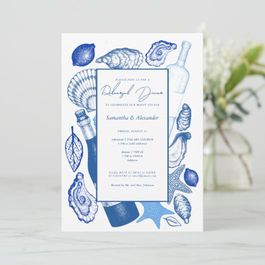 カキ結婚ーのリハーサルディナー歓迎パーティー 招待状 (スタンド正面)