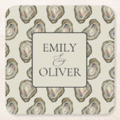 カキ結婚貝 スクエアペーパーコースター (正面)