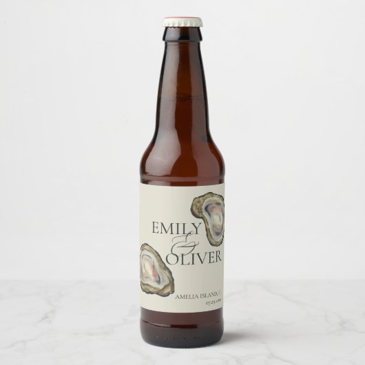 カキ結婚貝 ビールラベル (正面)