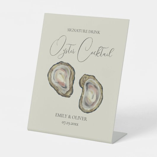 カキ結婚貝 台座サイン (正面)