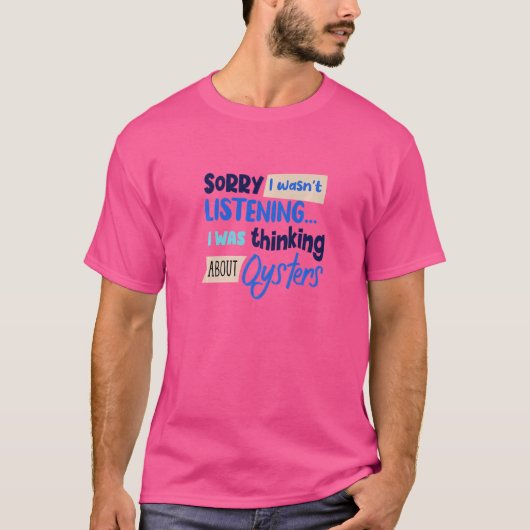 カキ考えーについてアイロン引用文シーフード Tシャツ (正面)