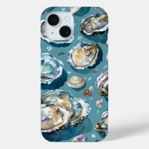 カキ貝の貝類の模様（青）