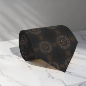 カキ・クロコディラス・ポロソス曼荼羅の模様 ネクタイ