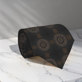カキ・クロコディラス・ポロソス曼荼羅の模様 ネクタイ