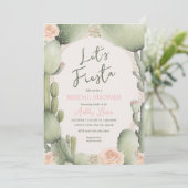 カクスタス フラワル ボホ デザート フィエスタ シャワー 招待状 (スタンド正面)