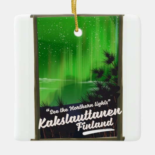 カクスラウタネン フィンランド 旅行ポスター セラミックオーナメント (正面)