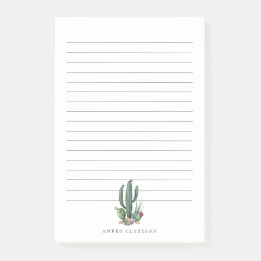 カクタカラフルス開花|行付き ポストイット (正面)