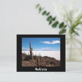 カクタスとサラルドゥウユニ文字葉書 ポストカード (スタンド正面)