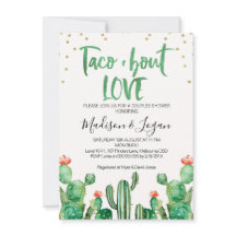 カクタスタコス"バウトラブカップルシャワー招待状