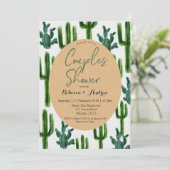 カクタスフィエスタカップルシャワー招待状グリーン 招待状 (スタンド正面)