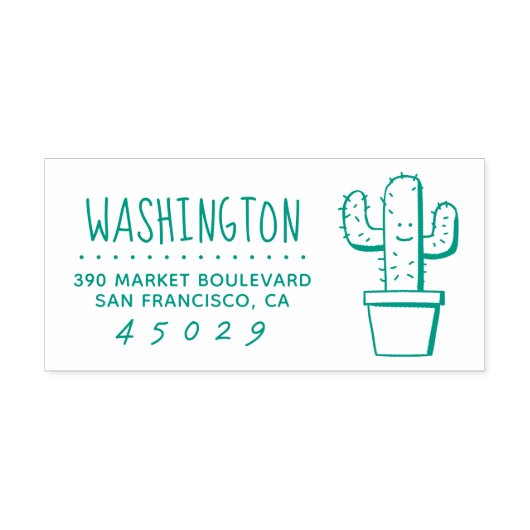 カクタス |ファミリ名差出人住所 セルフインキングスタンプ (デザイン)