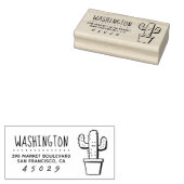 カクタス |ファミリ名差出人住所 ラバースタンプ (押印)