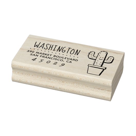 カクタス |ファミリ名差出人住所 ラバースタンプ (スタンプ)