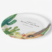 カクタス・フィエスタ・フローラル・ブライダルシャワー ペーパープレート (アングル)