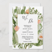 カクタス フラワー デザート ウェディング 招待状 (正面)