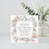 カクタス |ボホ素朴赤ちゃんシャワー 招待状 (スタンド正面)