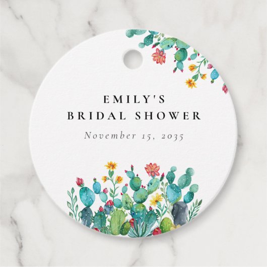 カクタス メキシカンフィエスタ ブライダルシャワー フェイバータグ (正面)