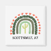 カクタス レインボー モダン デザート サウスウエスト オリジナル テキスト マグネット (正面)