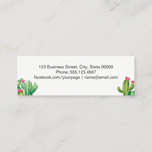 カクタモダンス名刺 スキニー名刺 (裏面)