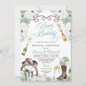 カクティウェスタンブーツ&バブリーブライダルシャワー 招待状 (正面)