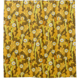 カクティカモフラージュ多肉性開花フローラルパターン シャワーカーテン