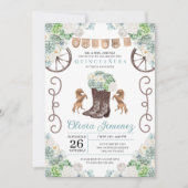 カクティフローラウェスタン女性のカーボーイブーツキンセアニェラ 招待状 (正面)