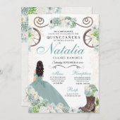 カクティーフローラミントグリーンウエスタンチャラキンセアニェラ 招待状 (正面/裏面)