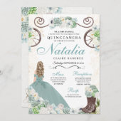 カクティーフローラミントグリーンウエスタンチャラキンセアニェラ 招待状 (正面/裏面)