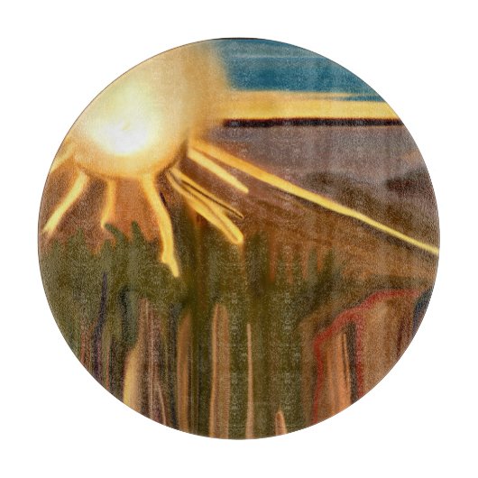 カクティー抽象芸術芸術の踊り カッティングボード (正面)