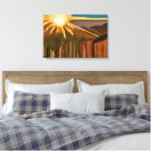 カクティー抽象芸術芸術の踊り キャンバスプリント (インサイチュ (寝室))