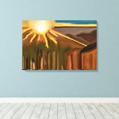 カクティー抽象芸術芸術の踊り キャンバスプリント (インサイチュ (ウッドフロア))