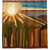 カクティー抽象芸術芸術の踊り シャワーカーテン (正面)