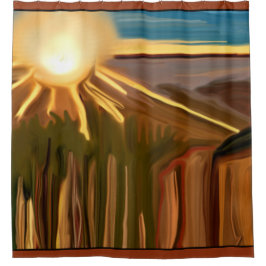 カクティー抽象芸術芸術の踊り シャワーカーテン