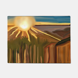 カクティー抽象芸術芸術の踊り ドアマット