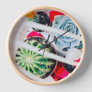 カクティー&バードケージラウンドウォールクロック 壁時計