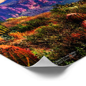 カクティー&パープルマウンテンダスクソノラン砂漠10x8 ポスター (角)