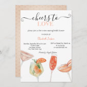 カクテクールル点々のあるブライダルシャワー 招待状 (正面/裏面)